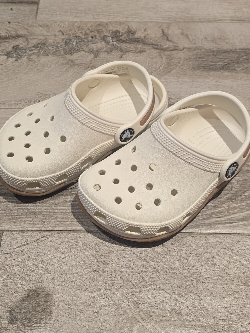 Kids Cream Crocs - Comfortable Slip-On Shoes - NWOT